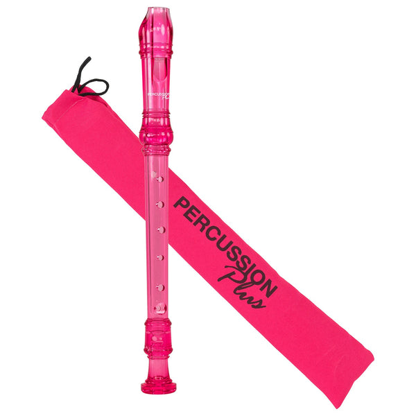 Percussion Plus Descant Recorder - Transparent Pink