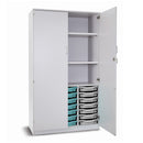 Monarch Premium 21 single tray storage cupboard with 2 shelves - Grey