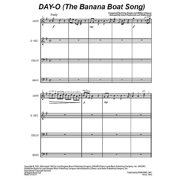 Day-O (The Banana Boat Song) for Steel Drum Band
