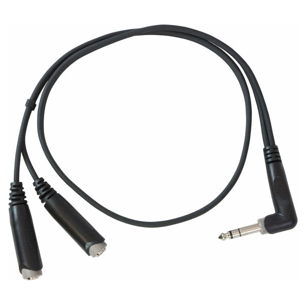 Roxtone Splitter - 6.35Mm Stereo Right Angle Plug To 2 X 6.35Mm Stereo