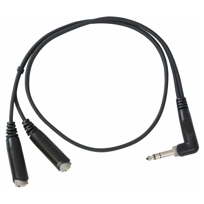 Roxtone Splitter - 6.35Mm Stereo Right Angle Plug To 2 X 6.35Mm Stereo