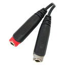 Roxtone 6.35Mm Stereo Right Angle Plug To 2 X 6.35Mm Stereo Sockets