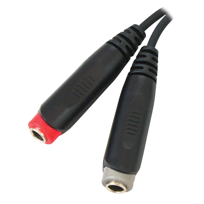 Roxtone 6.35Mm Stereo Right Angle Plug To 2 X 6.35Mm Stereo Sockets