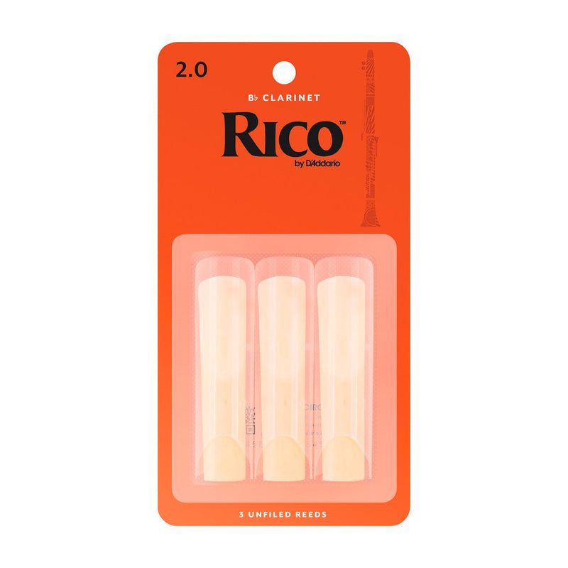 Rico card of 3 x Bb clarinet reeds - 2.0