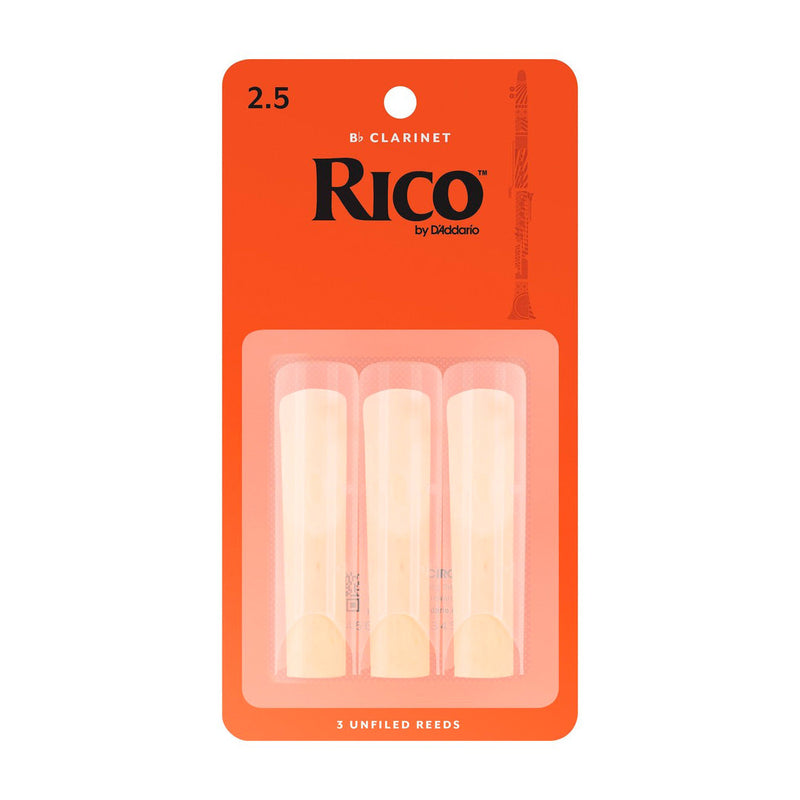 Rico card of 3 x Bb clarinet reeds - 2.5