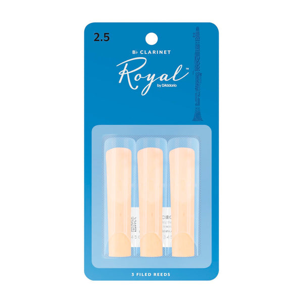 Rico Royal Bb clarinet reeds - 2.5 (card of 3)