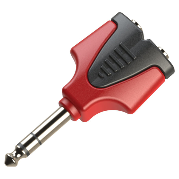 Cable Connect 6.3Mm Stereo Plug To 2 X 3.5Mm Stereo Sockets