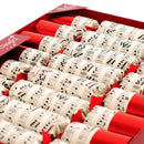 Deluxe musical Christmas cracker with whistles - red and white