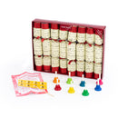 Deluxe musical Christmas cracker with handbells - red and white