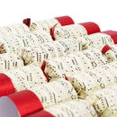 Deluxe musical Christmas cracker with handbells - red and white