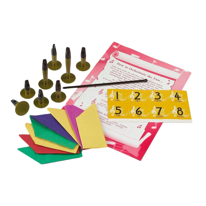 Deluxe musical Christmas cracker with whistles - 10" holly design