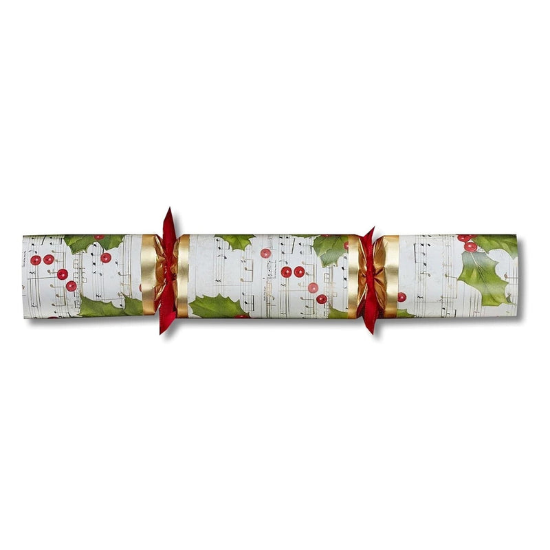Deluxe musical Christmas cracker with whistles - 10" holly design