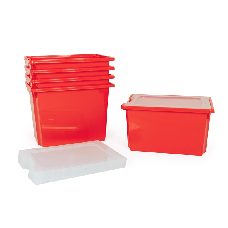 Monarch 5x 40L extra strong storage box and lid set - Red