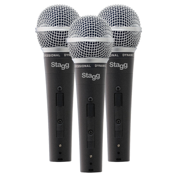 Set Of 3 Stagg High Quality Dynamic Microphones