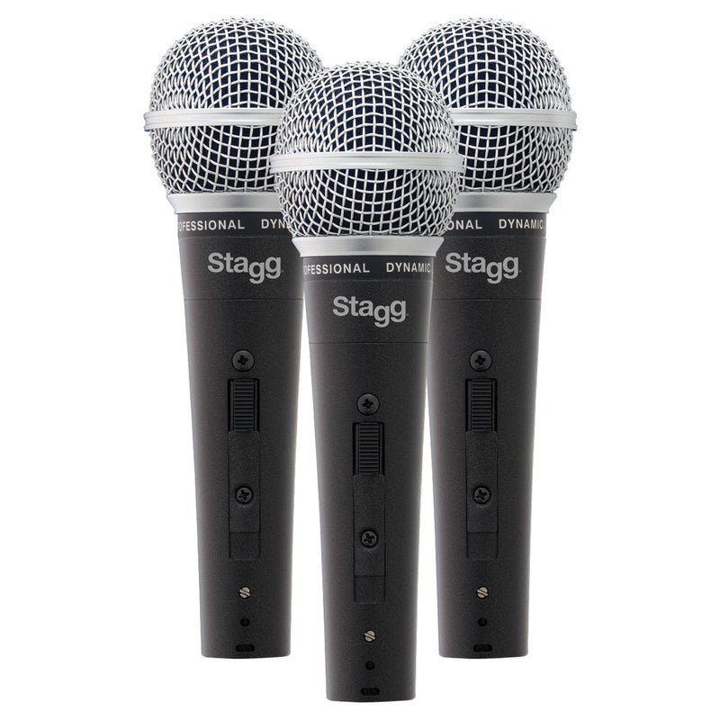 Set Of 3 Stagg High Quality Dynamic Microphones