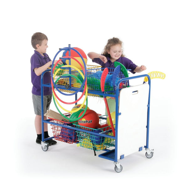 MOBILE BASKET TROLLEY WITH WRITING BOARD