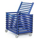 VENDIPLAS EQUIPMENT TROLLEY BLUE, CLOSED TOP