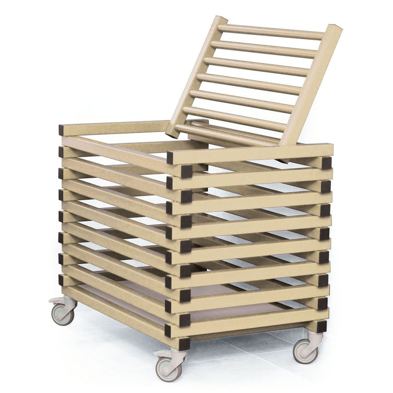 VENDIPLAS EQUIPMENT TROLLEY BEIGE, CLOSED TOP