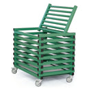 VENDIPLAS EQUIPMENT TROLLEY GREEN, CLOSED TOP