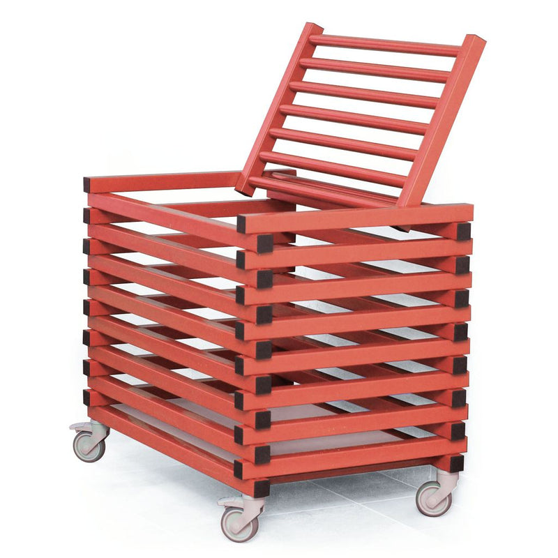 VENDIPLAS EQUIPMENT TROLLEY RED, CLOSED TOP