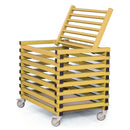 VENDIPLAS EQUIPMENT TROLLEY YELLOW, CLOSED TOP