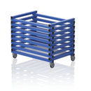 VENDIPLAS EQUIPMENT TROLLEY BLUE, OPEN TOP