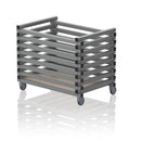 VENDIPLAS EQUIPMENT TROLLEY GREY, OPEN TOP