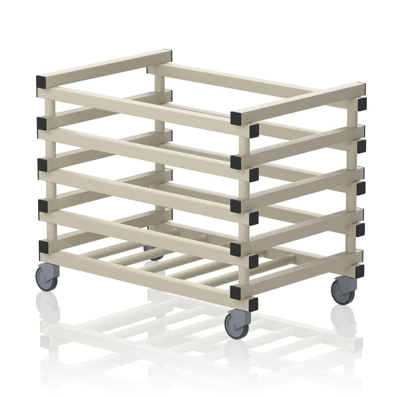 VENDIPLAS EQUIPMENT TROLLEY BEIGE, OPEN TOP, WIDE SLATS