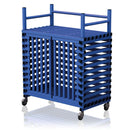 VENDIPLAS TROLLEY CABINET LARGE, BLUE, C/W TOP RACK