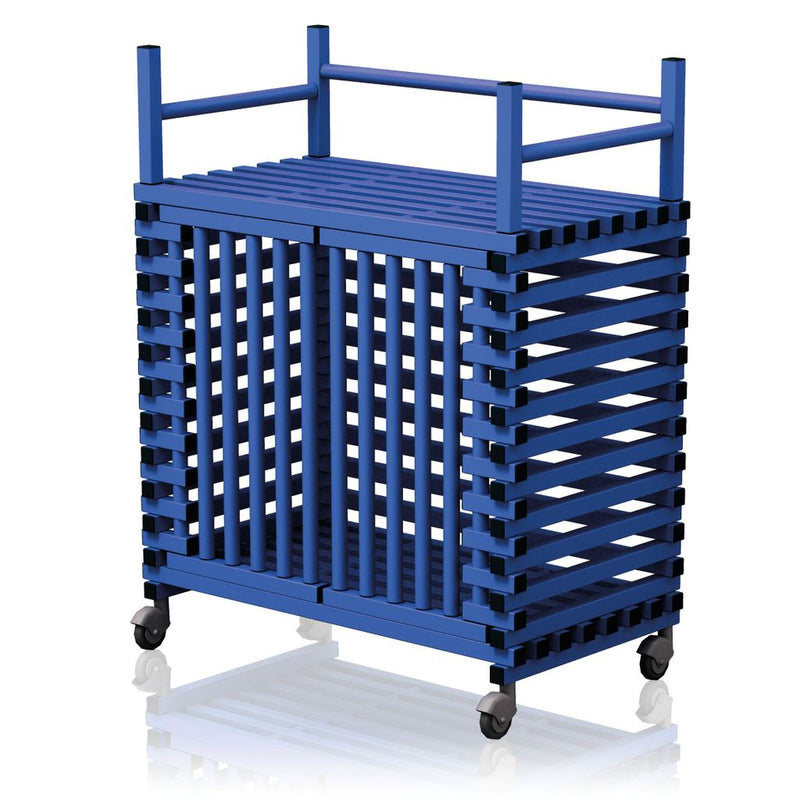 VENDIPLAS TROLLEY CABINET LARGE, BLUE, C/W TOP RACK