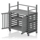 VENDIPLAS TROLLEY CABINET LARGE, GREY, C/W TOP RACK
