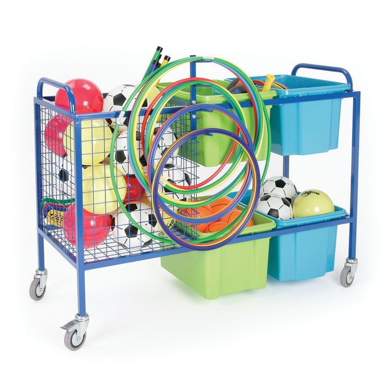 LARGE EQUIPMENT STORAGE TROLLEY  WITH HOOP RACK