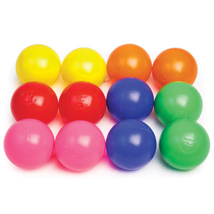 PLASTIC PLAYBALL 75MM, SET OF 12