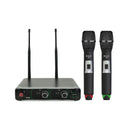 Chord SU20 compact dual UHF wireless microphone set - Carrier frequencies: 863.42MHz (Red) + 864.3MHz (Green)