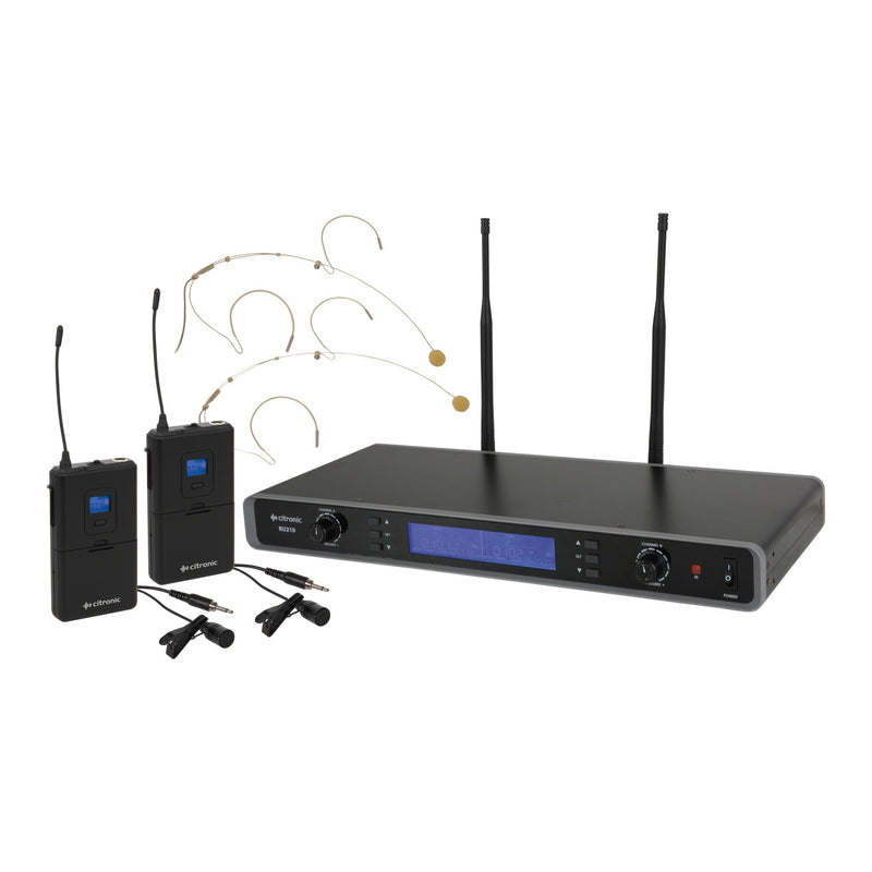 Citronic RU210H Dual UHF Beltpack Microphone System