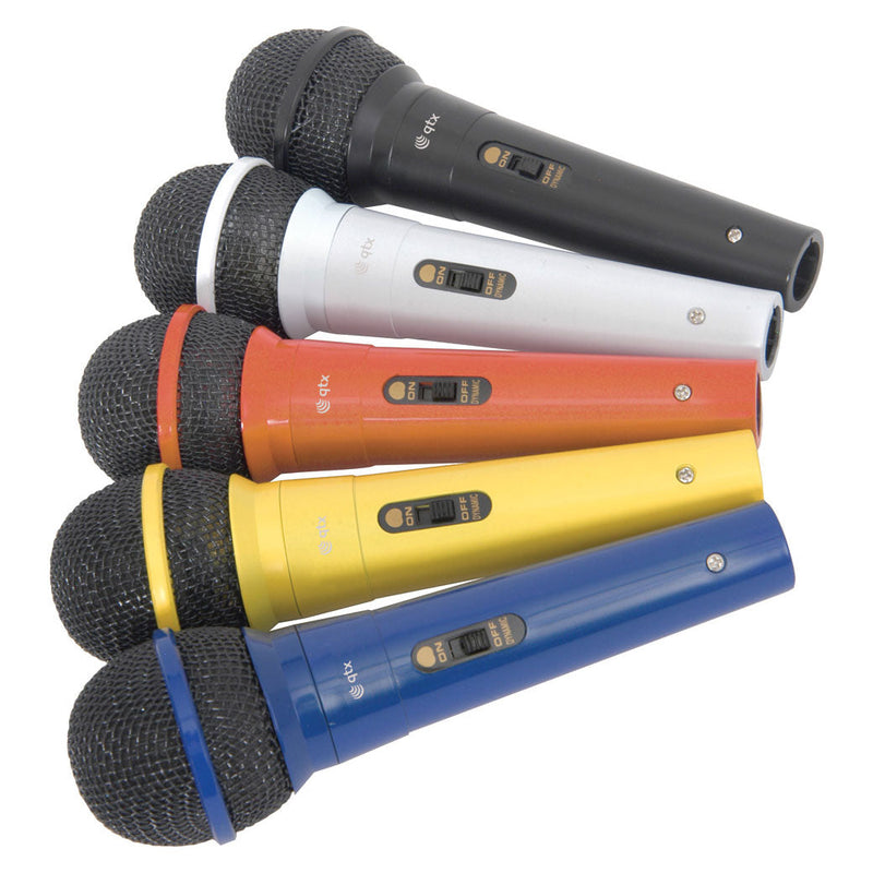 Qtx Set Of 5 Vocal Microphones - Mixed Colours