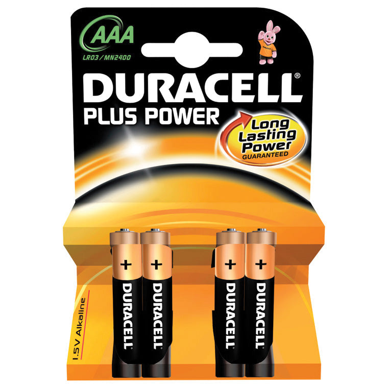 Duracell alkaline pack of 4 AAA batteries