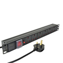 Adastra 19" Rackmount Power Distribution units 6-gang UK + breaker