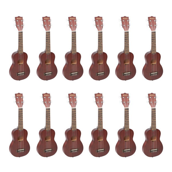 My School Ukulele soprano ukes carton of 12 - Slim natural