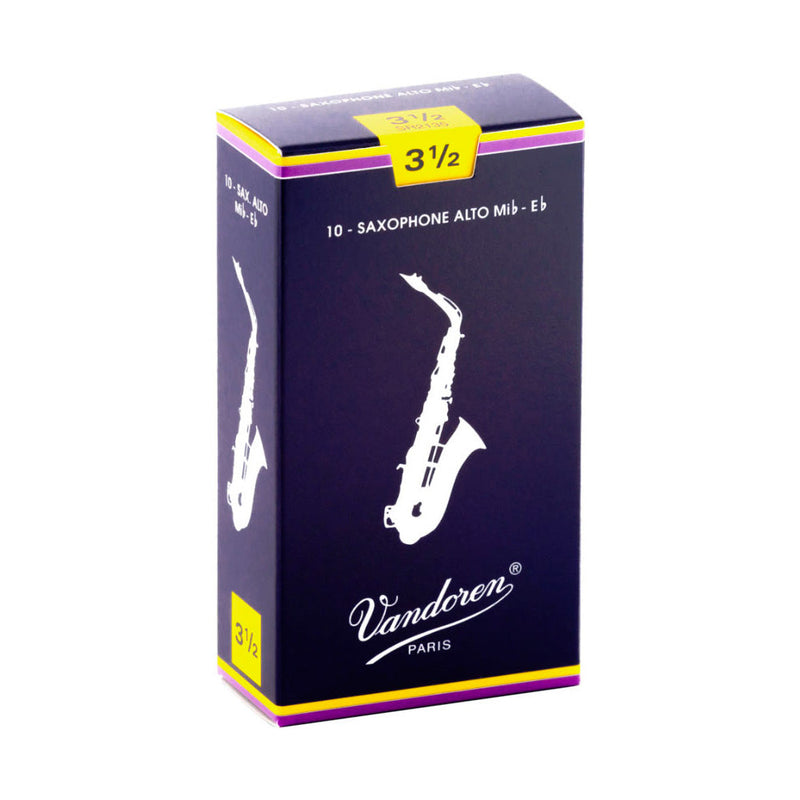 Vandoren 'Blue Box' Eb alto saxophone reeds - 3.5 (box of 10)