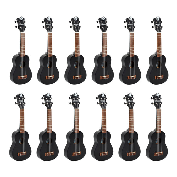 Octopus Academy soprano ukulele classroom pack of 12 - Black