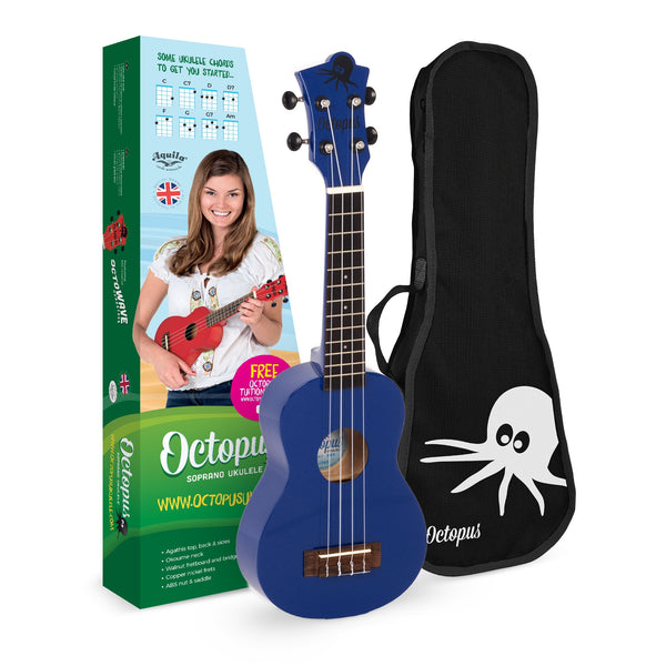 Octopus Academy sparkle soprano ukulele - Dark blue