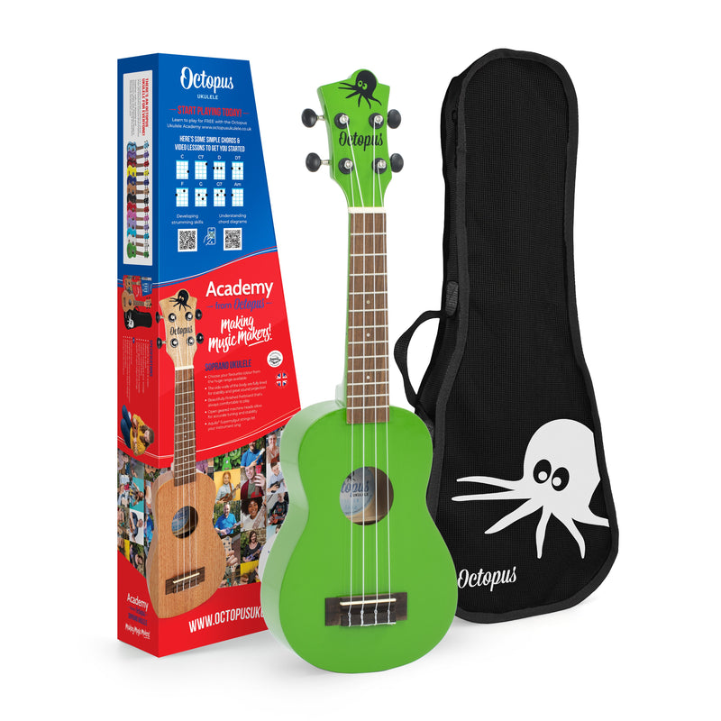 Octopus Soprano Ukulele - Green