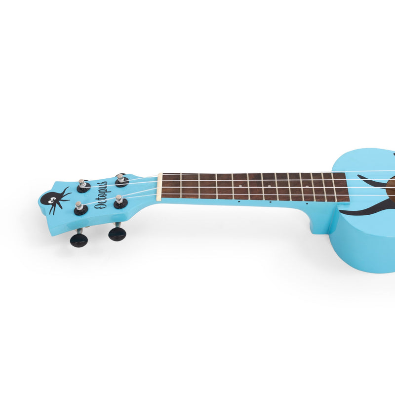 Octopus Soprano Ukulele - Octopus Design On Blue