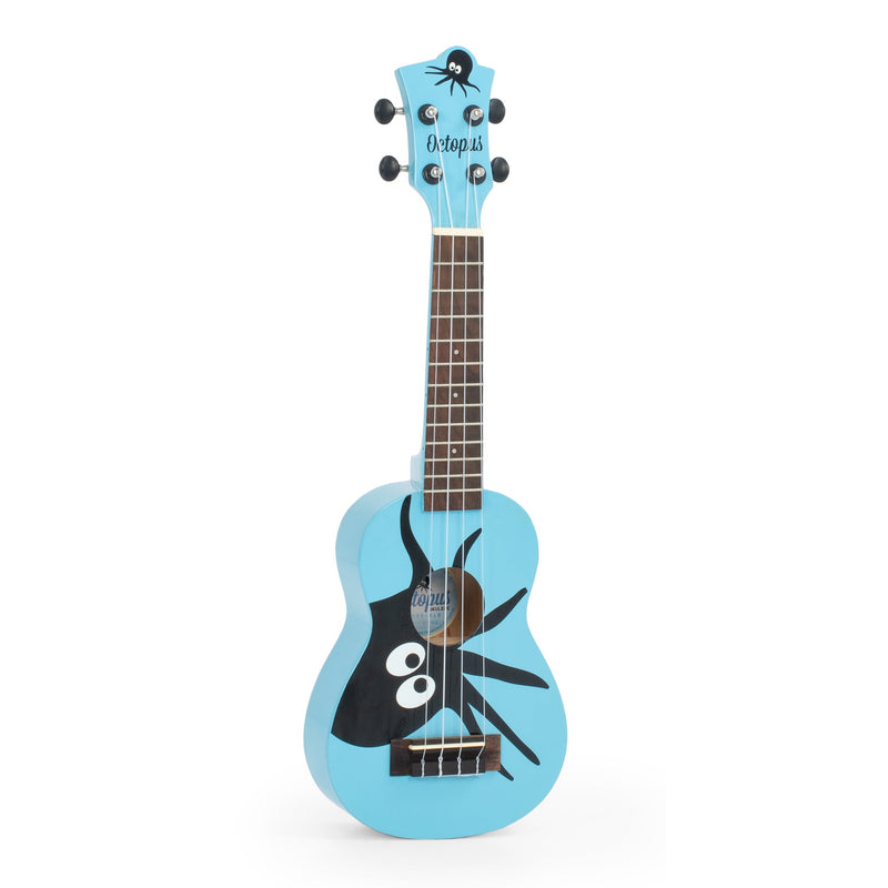 Octopus Soprano Ukulele - Octopus Design On Blue