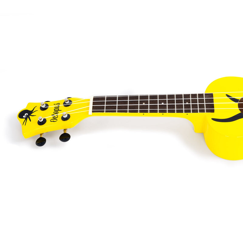 Octopus Academy graphic soprano ukulele - Yellow with Octopus