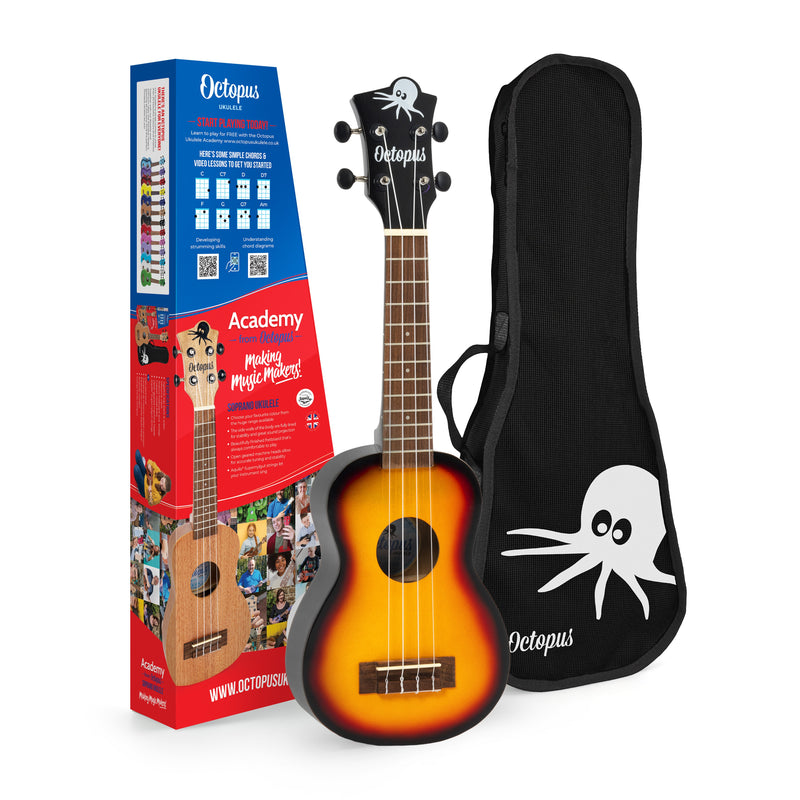 Octopus Academy soprano ukulele - Old violin burst