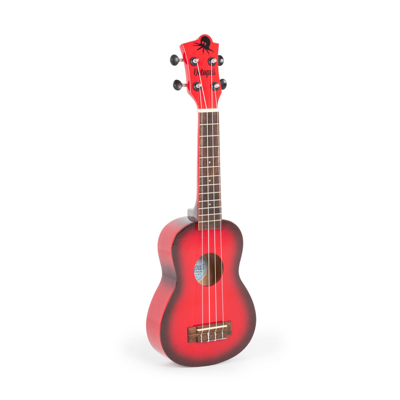 Octopus Academy sparkle soprano ukulele - Red burst
