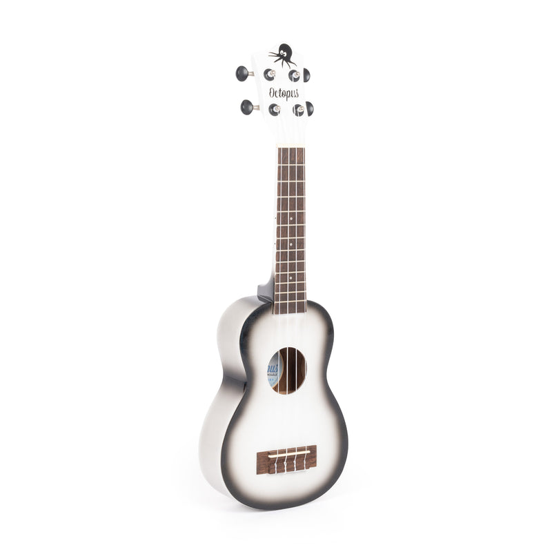 Octopus Academy sparkle soprano ukulele - White burst