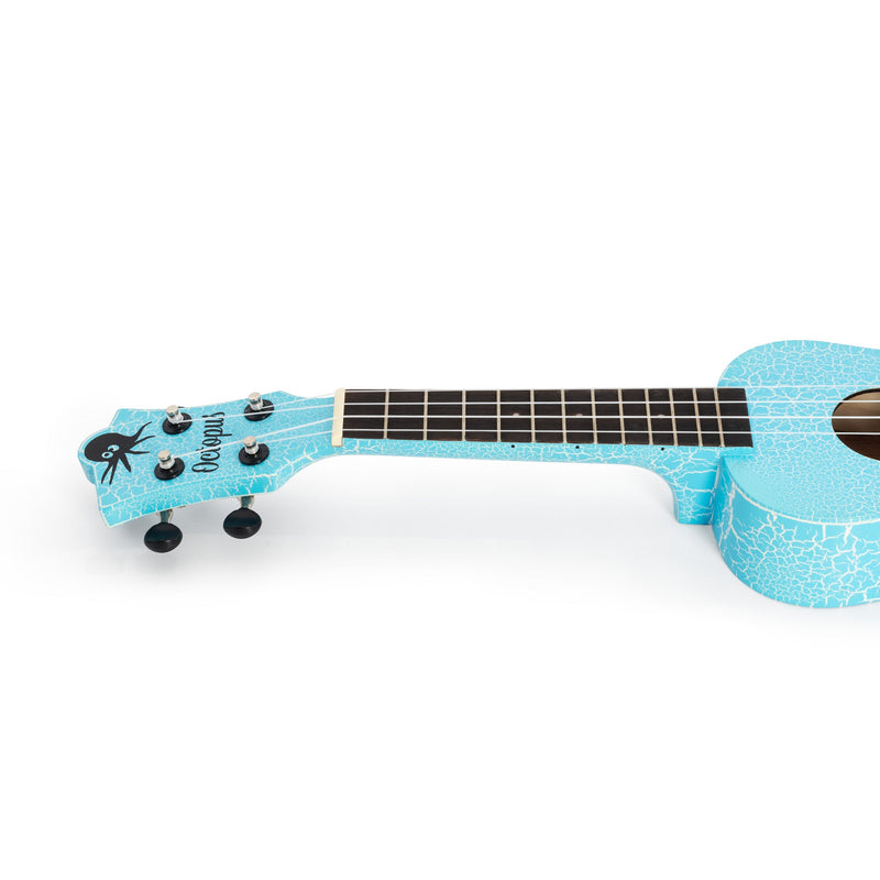 Octopus Academy soprano ukulele - Light blue and white crackle